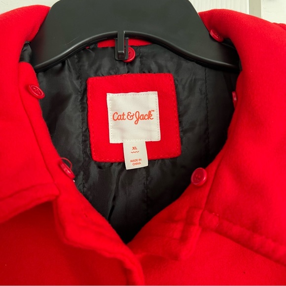 Little Girls Red Peacoat Size XL - Picture 3 of 4